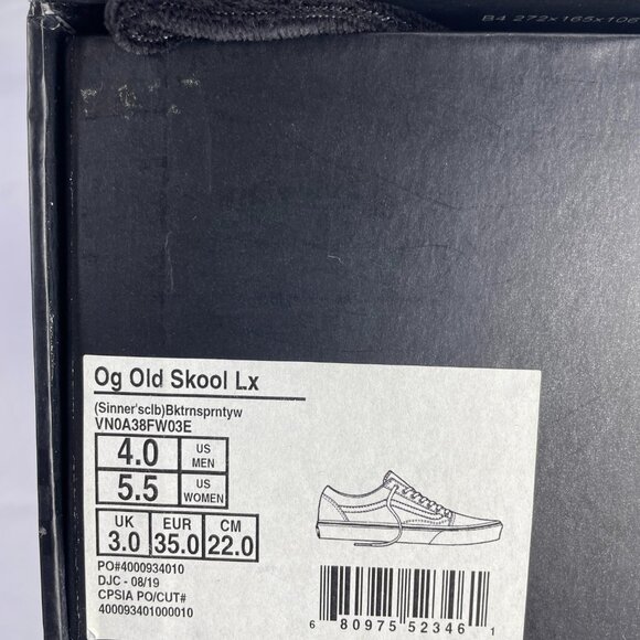 Vans Og Old Skool Lx (Sinner’s sclb)VN0A38FW03E,Men’s Sz US 4, Women's Sz US 5.5 - Picture 2 of 16